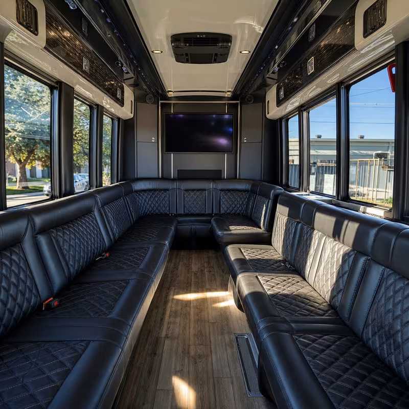 Passenger watching the Tucson scenery during a regional party bus road trip