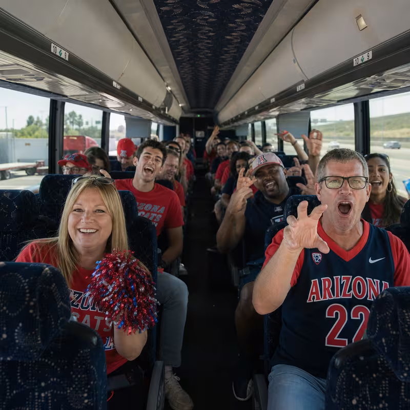 Black Mercedes Sprinter van staged for an Tucson Sporting Event Transportation group