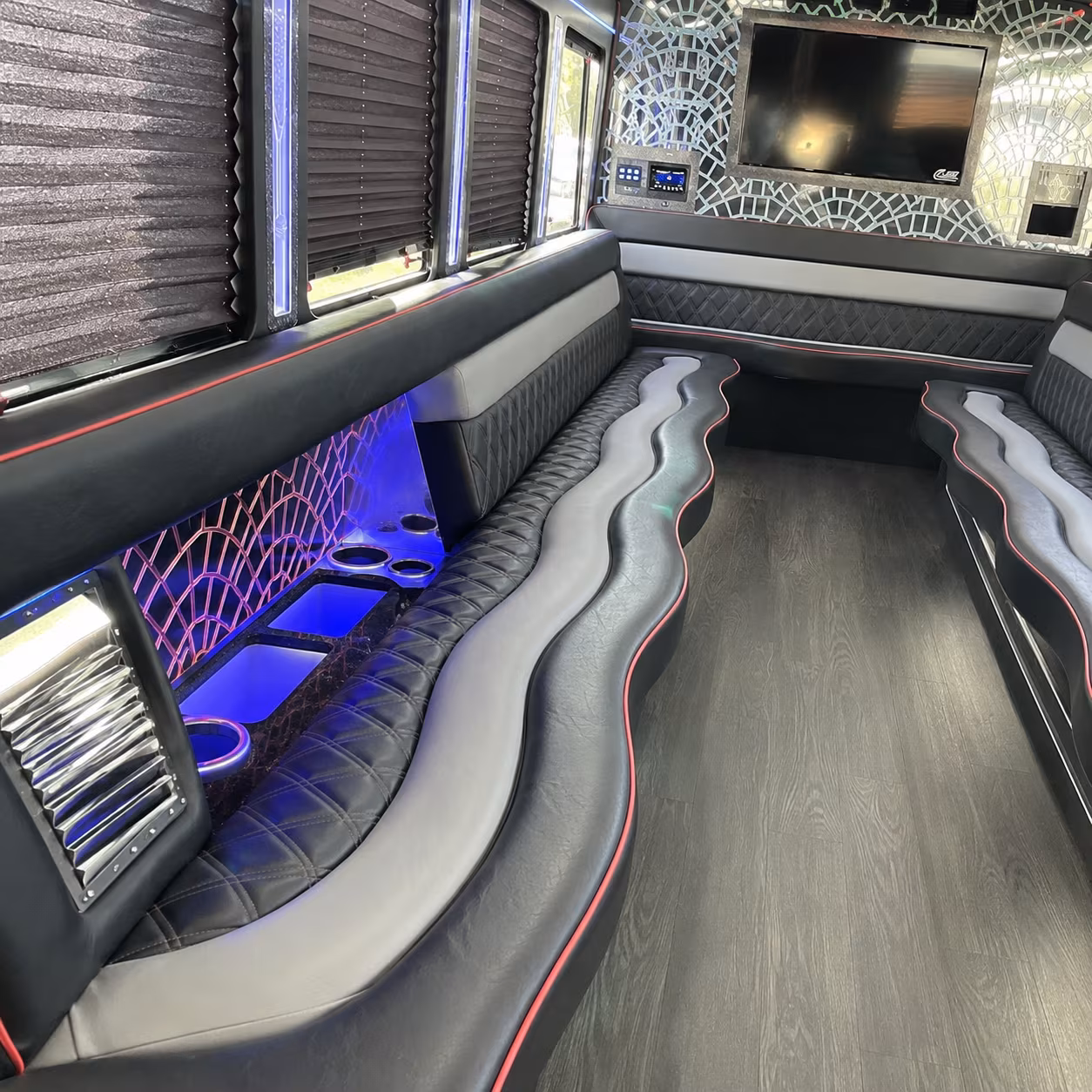 Tucson Birthday, Sweet 16, & Quinceañera Transportation party bus interior