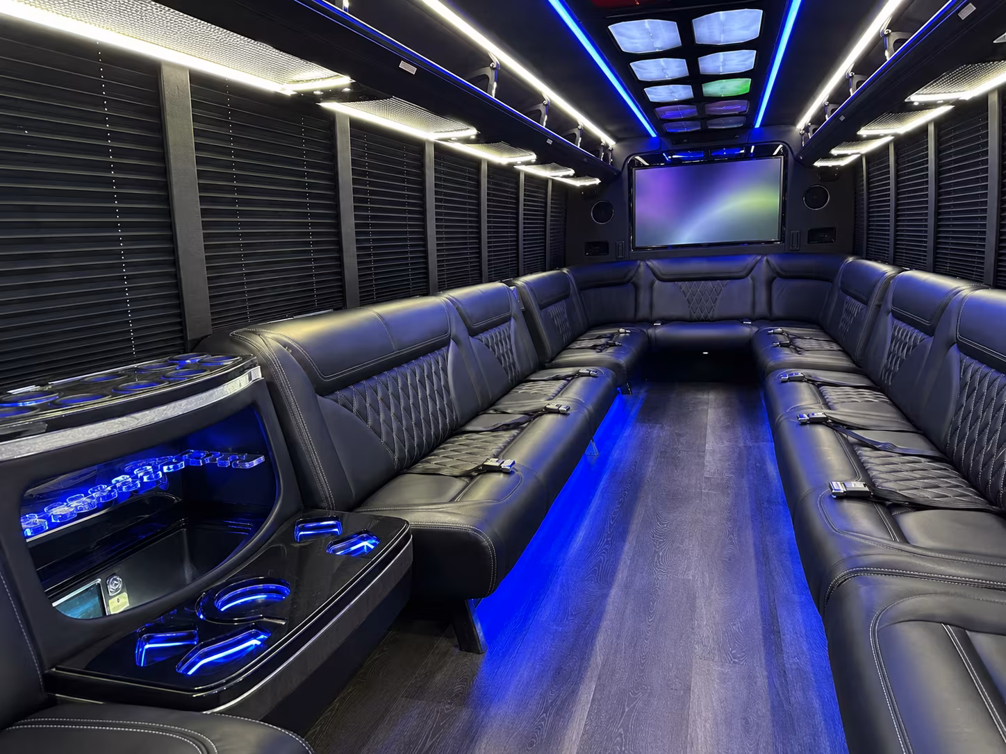 Tucson Private Event Transportation party bus interior