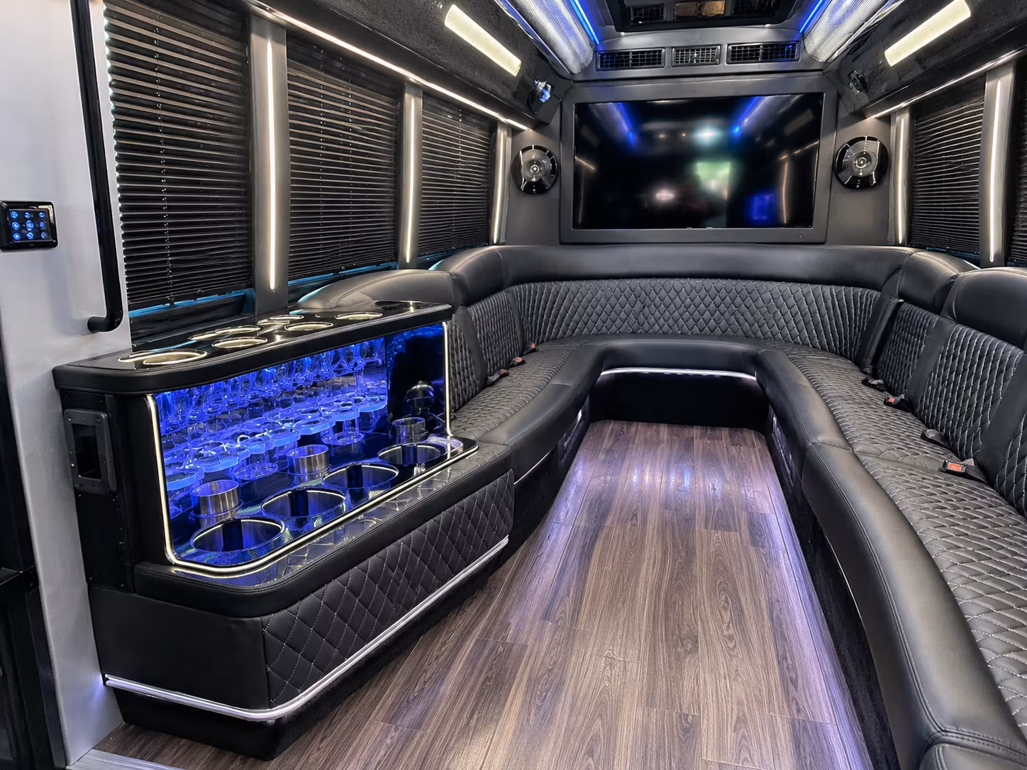 Tucson Sporting Event Transportation party bus interior