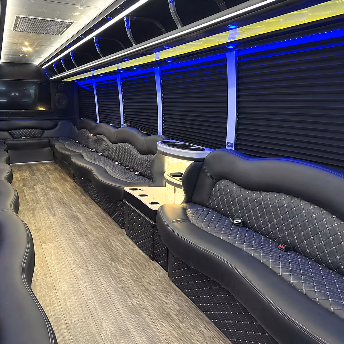 Tucson Wedding Transportation party bus interior