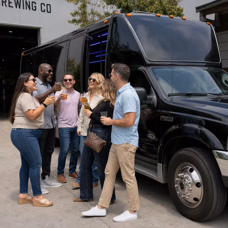 Passengers loading luggage while boarding an Tucson group shuttle